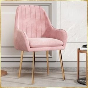Dining Chair Makeup Chair With Velvet Material & Electroplated Titanium Legs Modern Nordic Style