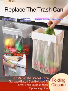 Plastic Bag Storage Bucket/Wall-mounted shelf multi-purpose trash shelf foldable sliding trash shelf