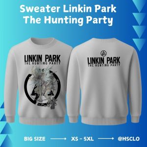 Hoodie Jumper HSCLO Musik Band LINKIN PARK The Hunting Party Sweatshirt Pocket  Warna PutihBahan Fleece Ukuran Jumbo Big Size XS S M L XL XXL 3XL 4XL 5XL