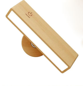 Wall mounted magnetic suction simple wooden soft light eye protection bedside lamp