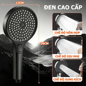 Vòi Hoa Sen Tăng Áp Mặt Lớn 13cm Tay Sen Tắm Tăng Áp Lực Nước Siêu Mạnh 3 Chế Độ Xả Chất Liệu Nhựa ABS Cao Cấp Mạ Crom Chống Tổn Thương Da Tiết Kiệm Nước Đầu Vòi Sen Phun Mưa Massage Đa Năng cho Phòng Tắm Nhà Tắm - Phù Hợp Mọi Dây Sen