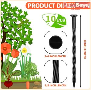 E.B.【Ready in Stock】 10pcs Black Plastic Grass-Proof Cloth Nails for Gardening and Horticulture Orcharding Ground Nails