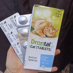 Obat Cacing Kucing Ampuh  EXP2029 Drontal Cat Animal Health Elcanco Dewasa Anak Kitten