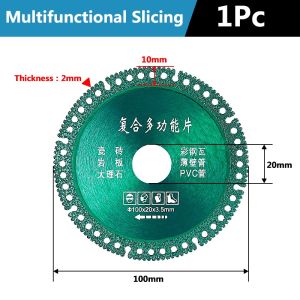 6 in 1 Diamond Cutting Disc Multi-function Tile Rock Slab Marble Color Steel Tile Iron Metal Angle Grinder Dry Saw Blade