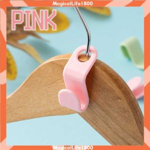 (1 pcs) Mini Hanger Connector Hooks Seamless Hanging Hook Plastic Holder Space Saving Stackable Wardrobe Rack Clothes