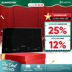 Bếp Đôi Điện Từ SUNHOUSE SHB81032-EC mặt kính cao cấp chịu lực chịu nhiệt tốt - Làm nóng nhanh Tiết kiệm điện - Bảo hành 36 tháng - Hàng Chính Hãng