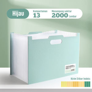 Expanding File Bahan Tebal 13 Kompartemen A4 Vertikal Pengatur File Kapasitas Besar Desktop Vertikal