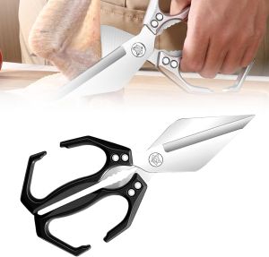 Multifunctional Heavy-Duty Kitchen Shears Heavy Duty Kitchen Scissors Poultry Shears with Ergonomic Handle Food Scissors for Chicken Meat Seafood Bone Cutting Cooking Accessories (Gold)