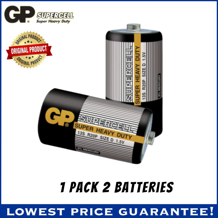 D SIZE BATTERY GP SUPERCELL SUPER HEAVY DUTY BATTERY IN 1 PACK (2PCS