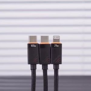 (HD1)Essager USB-C to Type-C + L Port Interfaces 2 in 1 Fast Charging Data Cable Upgrade Material  Essager Kabel Data Pengisian Pantas 2 dalam 1 Antara Muka USB-C ke Type-C + L Port Naik Taraf Bahan