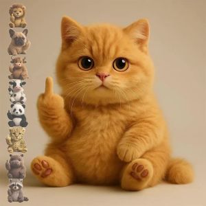 Middle Finger Plush Animal Ornaments Home Office Desk Personalized Statue Decorations Pressure Relieving Props Cute Gifts