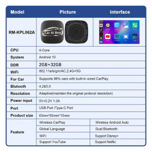 4+32G/6+64G Carplay Ai Box Carplay Car Ai Box Wireless Carplay Adapter Android box Apple Carplay Dongle