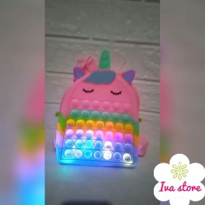 Tas Ransel pop it Unicorn LED