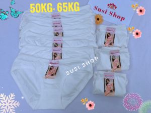 Bộ 10 quần lót nữ cotton Thái Lan màu trắng size 40-60kg (No.88651 trắng)