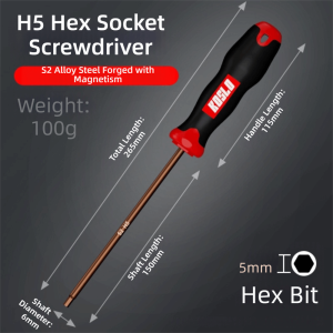 MILDGLOW Internal Hex Hexagonal Screwdriver Straight Shank H2.5/4mm Maintenance Tool Extended Length Hexagonal Wrench