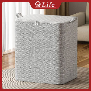 220L Clothes Storage Box with Cover Bag  Big Capacity Foldable Large Organizer Bag Large Laundry Basket Organizer for Baby