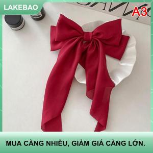【LAKEBAO】 Nơ ruy băng kẹp tóc mũ nón đơn giản thanh lịch satin mùa xuân Clip cố định kẹp tóc retro bên mũ Phụ kiện tóc đỏ