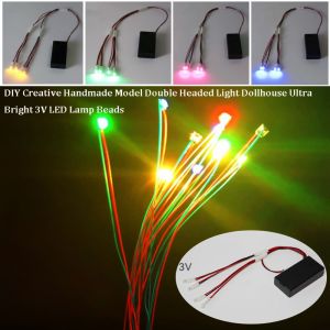 PAZNUL 3V DIY Creative Model Light Small Handmade Ultra Bright LED Lamp Beads Four Headed Night Light