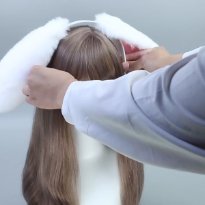 Cartoon Plush Lop-eared Headband Long Rabbit Ears Hair Hoop Cosplay Props Hairband All-match for Street