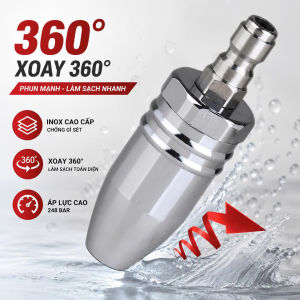 Béc Phun 360 Độ Turbo Cho Máy Rửa Xe Cao Áp 3600 PSI 1.1 Ly