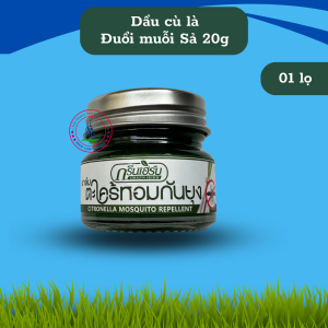Dầu Thái Lan - Dầu cù là xua đuổi muỗi hương sả Green Herb (nắp thiếc) 20g - Hương sả chống muỗi đốt và côn trùng cắn.