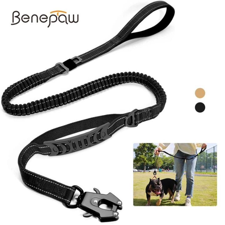 Benepaw Tactical Heavy Duty Dog Leash Strong Frog Clip Traffic Handle Shock  Absorbing Pet Bungee Lead For Dog Walking Training