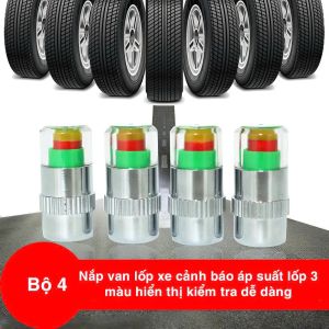 Nắp Van Cảm Biến Áp Suất Lốp Tự Đổi Màu Thông Minh Cảnh Báo Hơi An Toàn Cho Xe Máy Ô Tô – Bộ 4 Cái - Snappy 4U