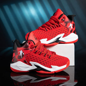 JUSTSL 2025 spring summer childrens basketball shoes high top boys sports mesh breathable sneaker