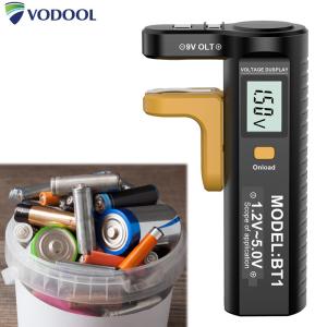 เครื่องตรวจจับเครื่องวัดโวลท์ตรวจสอบความจุของแบตเตอรี่ Penguji Baterai Digital สำหรับเซลล์ปุ่ม C D N AAA