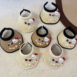 NEEUJ ปีกใหญ่ ฝาปิดเปล่า ระบายอากาศได้ หวาน หมวกกันแดดลายแมว การ์ตูน กีฬา หมวกป้องกันแสงแดด ผู้ปกครองและเด็ก