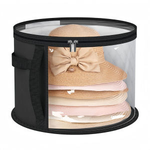 PVC hat storage bag foldable dustproof compression storage bucket fisherman sun hat storage device