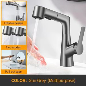SG StockMulti-function Pull-out lifting Kitchen Tap sink pull-out faucet Freely 360° sink tapFast shipping