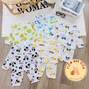 Bộ quần áo dài 5 màu họa tiết cho bé trai bé gái chất liệu Cotton
