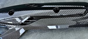 Tutup cover knalpot Honda Vario 125 & 150 Esp carbon + list two tone besi cnc