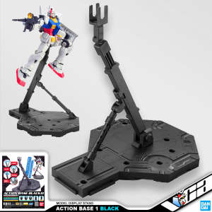 ⭐️ BANDAI GUNDAM GUNPLA ACTION BASE 1 BLACK DISPLAY HOLDER STAND PLASTIC MODEL KIT TOY VCA GUNDAM SINGAPORE