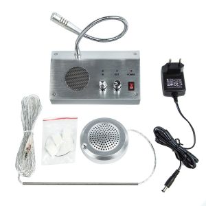 Window Intercom 2M Cable with Outer Speaker Loud Speaker Connect Wireless Mic intercom mic and speaker Intercom System for OfficeHotelMuseum