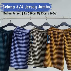 DnD - Kulot Pendek 3/4 Jersey Salur / Hots Pant Salur Jersey