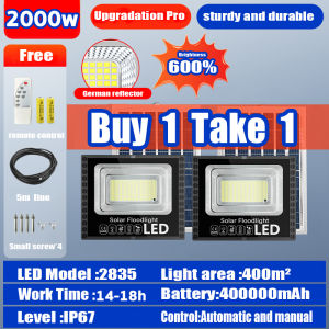 Solar-Powered LED Floodlight with Intelligent Optics and IP67 Waterproof for Outdoor Use