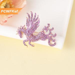 【PCWFKef】 เข็มกลัดแฟชั่นรูปม้าโพนี่ประดับพลอยเทียมสวยเก๋สำหรับผู้หญิงเสื้อโค้ทประดับของขวัญแฟชั่นเข็มกลัดรูปม้าโพนี่ประดับพลอยเทียมสำหรับเสื้อผ้าของผู้หญิง