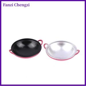 Fanzi 3pcs Miniature Doll House Dinner tấm Mini Pan Dollhouse món ăn Bộ đồ ăn