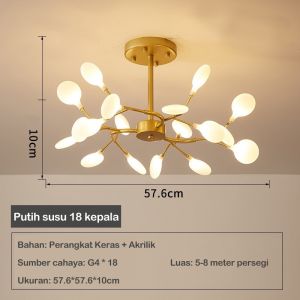 EleganHome Lampu Hias Gantung Desain Kunangkunang Gaya Modern 18/30/45 kepala Ruang Tamu / Kamar Tidur Termasuk bola G4 lampu cahaya hangat