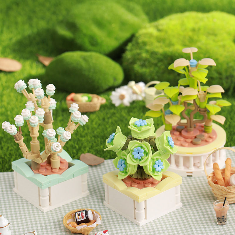 Kit de construction fleurs succulentes jouet plante en pot_voghion.com