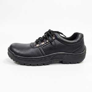 Sepatu Safety Slip On OXLAY Kulit PU Hitam/Coklat Gaya Korea