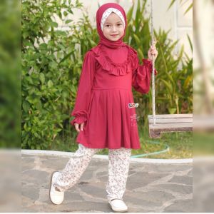 Ayana Oneset By lilbi l Baju Muslim Anak Cewek l Outfit Kekinian Bayi | Busana Muslim Anak Perempuan