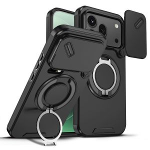 Armor Ring Bracket Phone Case for Honor 600 Pro 600Pro Honor600Pro Honor600 5G Phone Casing Back Cover Bumper Car Stand Holder Bracket Slide Window Camera Protect Soft TPU Edge