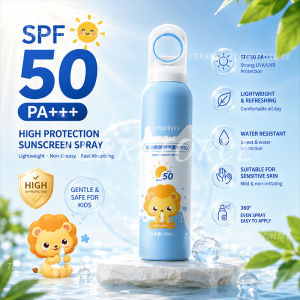 Childrens sunscreen spray 150ml SPF50+ PA+++ Sunblock Spray Face and Body UV Waterproof Outdoor
