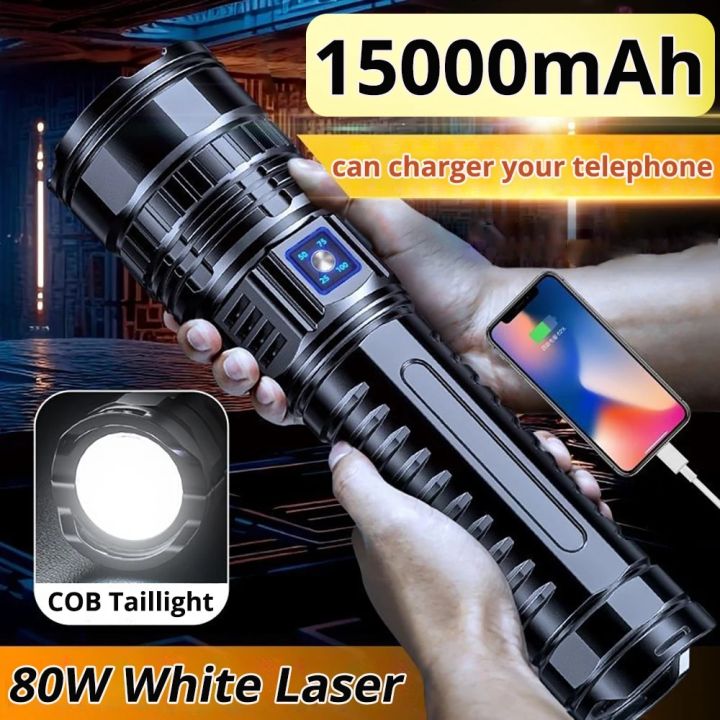 4km flashlight super bright flash lights rechargeable Spotlight led ...