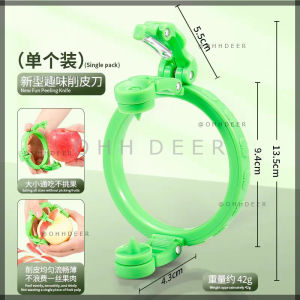 OHHDEER Rotatable Apple Peeler Ring | Fruit Peeling Tool | Plastic Handle with Stainless Steel Blade