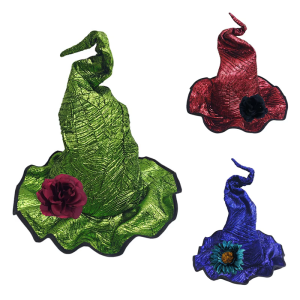 Adjustable Witch Hat Wizard Hat with Detachable Flower For Halloween Party Dressingup Music Fesitval Headwear Accessory