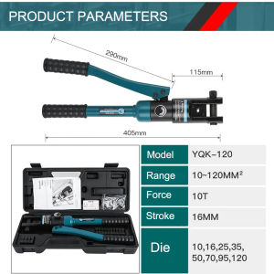 Supertools YQK-120A/240A/300A/400A 8/12/13/18 TONS Hydraulic Wire Crimping Tool Cable Plier Crimper